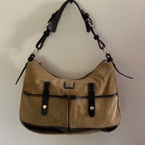Vintage Suede & Leather authentic Dooney & Bourke Safari handbag with dustbag